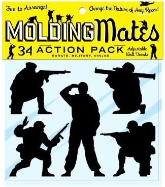 Molding Mates Action Pack Military, Karate, Ninjas 34 Molding Mates Home Decor Peel and Stick Vinyl Wall Decal Stickers