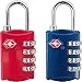 TSA Luggage Locks (2 Pack) - 4 Digit Combination Steel Padlocks - Approved Travel Lock for Suitcases & Baggage