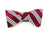 100% Woven Silk Burgundy Stripe Self-Tie Bow Tie