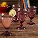 The Pioneer Woman Adeline Embossed 12-Ounce Footed Glass Goblets, Set of 4 (Plum)