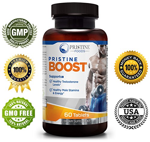 PRISTINE FOODS ★ Natural Testosterone Booster ★ Male Enhancement High Potency ★ Lean Muscle Growth Libido Performance Energy Stamina ★ Zinc L-Arginine Tongkat Ali Ginseng Tribulus NONGMO USA 60 VegCap