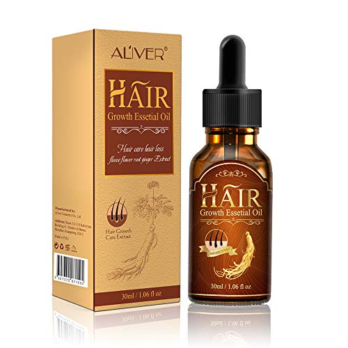 Hair Growth Essential Oil Fleeceflower Root Ginger Extract Hair Care Serum Stops Hair Loss Promotes Hair Regrowth Topical Treatment for Thinning Hair for Women & Men