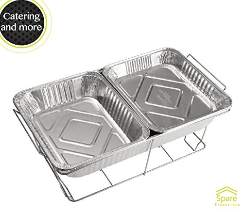 35 Pack - Aluminum Pans, Durable Chafing Pans, Half Size Roasting Pans - Disposable Aluminum Foil Steam Table Deep Pans, Buffet Pans Size - 10" x 13" by Spare Essentials