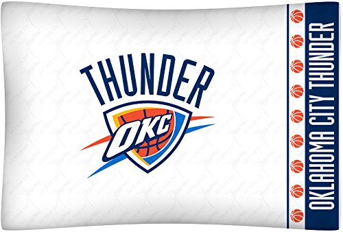 2pc NBA Oklahoma City Thunder Pillowcase and Pillow Sham Set Basketball Team Logo Bedding Accessories - Thumbnail 2