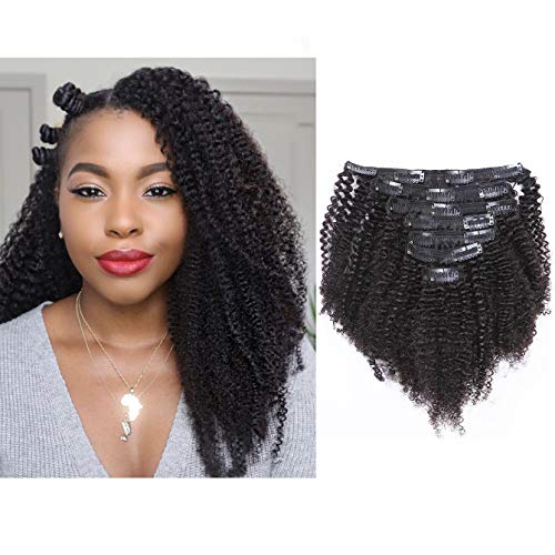 Afro Kinky Curly Clip In Human Remy Hair Extensions Brazilian