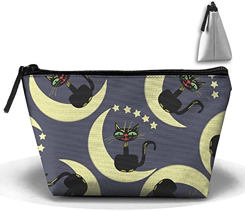Black Cat Love Fantasy Classic Cosmetic Reusable Cosmetic Bag Zipper Storage Bag