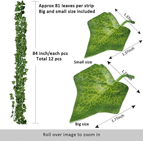 Faux green ivy vines room decor priced between $11.89 and $10.95.