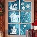 ZMunited Christmas Decorations White Snowflake Window Clings Snowman and Deer Stickers Removable Christmas Ornaments Party Decals No Gel (4 Sheets)