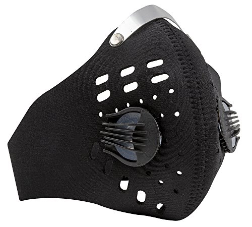 Axsyon Dust Mask, Sports & Lifestyle Face Mask- Black- with 3 Filters & 2 Valves Included. Suitable for Woodworking, Outdoor Activities, Sports- Snowboard, Skiing, Running, Cycling