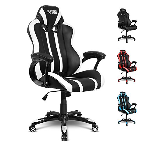 Empire-Gaming-Poltrona-Gamer-Racing-600-Series-Bianca-Modello-sedia-avvolgente-sport-Braccioli-ultra-comodi-e-morbidi