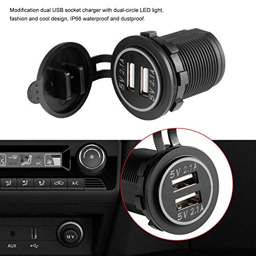 4.2A DC 12V/24V Dual USB Charger Power Adapter Outlet Power for Car Boat Motorcycles Auto Truck ATV Phone LED Light - Thumbnail 3