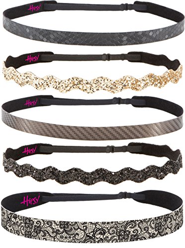 Hipsy Women's Adjustable Cute Fashion Headbands Hairband Multi Gift Pack (Essential Black/Brown/Gold 5pk)