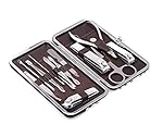 Tseoa Manicure, Pedicure Kit, Nail Clippers Set of 12Pcs, Professional Grooming Kit, Nail Tools with Luxurious Travel Case