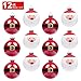 KI Store Red and White Christmas Balls 12pcs Santa Tree Ornaments 3.15-Inch Large Shatterproof Christmas Tree Decorations for Xmas Tree Decor