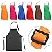 YUYIKES 7 Pcs Adjustable Children Chef Apron Set for Cooking Baking Painting Art Kids Chef Aprons with 2 Pocket
