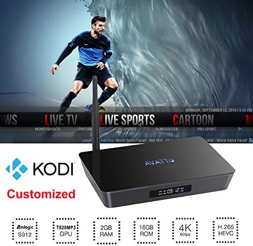 AVATTO X92 Kodi Deep Customized Amlogic S912 OCTA Core Android TV Box , 2GB RAM / 16GB Flash , 4K UHD Streaming Media Player ( 2GB RAM)