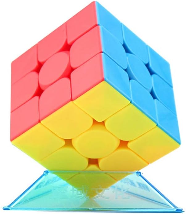 GLBS 3x3x3 Magnetic Force Beginner Magic Cube Advanced Big Round Corner Design Rubiks Cube Center Cylinder ABS Plastic Speed Cube Fluorescent Sticker Smooth Feel Puzzle Magic Toy For Kids