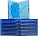 (25) Blue Blu-Ray 3 Disc Capacity DVD Boxes Cases with Screenprinted Logos - 12 mm - BR3R12BL