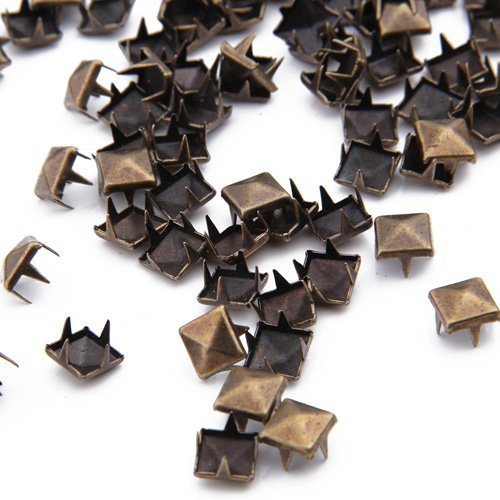 YEHAM®500PCS Pyramid Shaped Punk Rivet Stud Nailhead for Leathercraft&Belts (bronze)