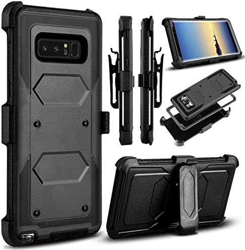 Samsung Galaxy Note 8 ( 2017 )case, RainWin Dual Layers Rugged Armor Back Cover[Combo Holster] in Kickstand Feature Bundled with Shockproof