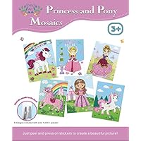 Mosaic Art and Craft Kit : for Kids, Fun Pony and Princess Sticker Art, Children Craft Activities Ages 3-8