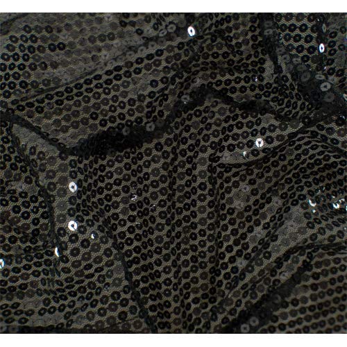 Sheer Black Sequined Mesh, Fabric by The Yard