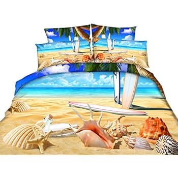 Amazon.com: Newrara 3D Digital Bedding Seashell Starfish