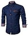 Coofandy Men's Casual Dress Shirt Button Down Shirts,01-dark Blue,X-Large