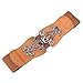 Retro Vintage Brown Belts Women Elastic Waist Belt Size L CL0415-5