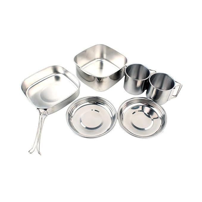 Clispeed, Rojo 6 pcs Camping para microondas de Acero Inoxidable ...