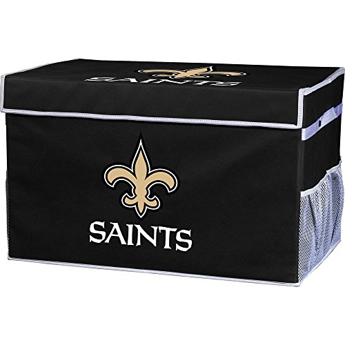 Franklin Sports New Orleans Saints NFL Storage Footlocker Bin - Large Folding Organizer Container - NFL Office, Bedroom + Living Room Décor - 26" x 16"
