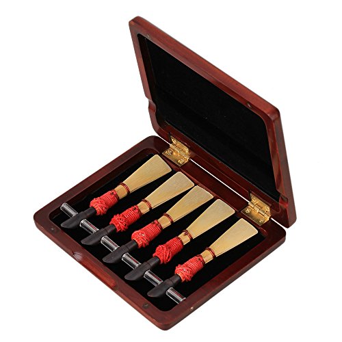 BQLZR Dark Red Wooden Hand Carved Bassoon Reed Case for 5 Reeds Woodwind Accessories - Thumbnail 2