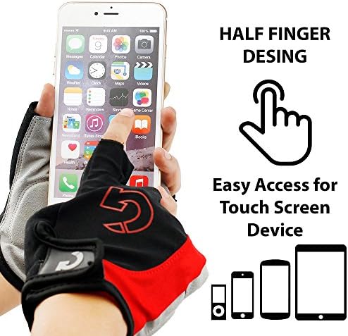 Biking gloves with foam padding in palm, size measurement on sale for $8.89.