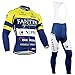 Towallmark Men's 2014 Outdoor Sports Pro Team Long Sleeve Fantini Cycling Jersey and Bib Pants Set, X-Large