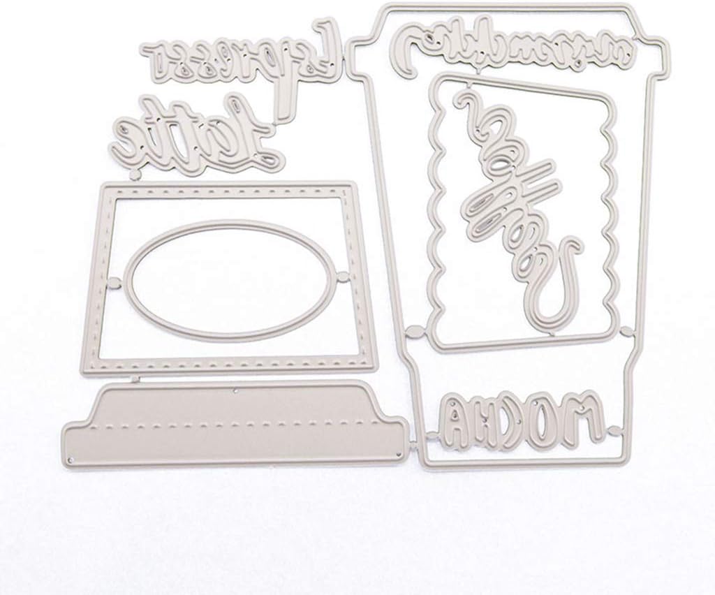 Coffee Cover Metal Cutting Dies Stencil DIY Scrapbooking Album Stamp Paper Card Embossing Crafts Decor
