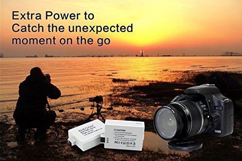 LP-E5 ENEGON Replacement Battery (2-Pack) and Rapid Dual Charger for Canon LP-E5 and Canon EOS Rebel XS, Rebel T1i, Rebel XSi, 1000D, 500D, 450D, Kiss X3, KissX2, KissF (100% Compatible with Original) - Thumbnail 4