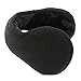 Flammi Unisex Winter Earmuffs Foldable Fleece Ear Warmers (Black A)