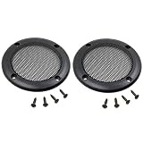Ninth-City 2PCS 3.5" Black Speaker Decorative Circle SubWoofer Grill Cover Guard Protector Mesh