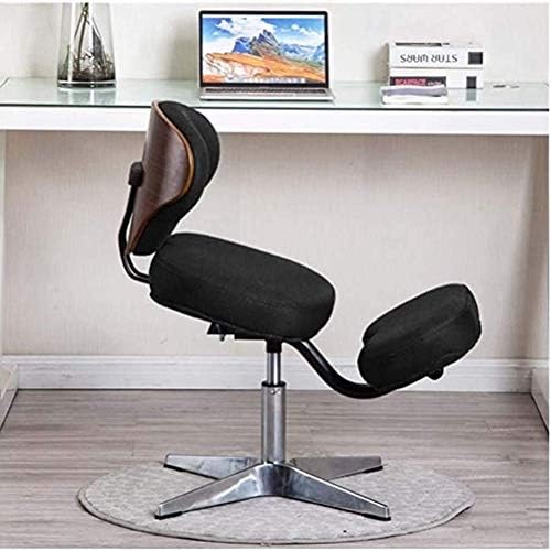 人間工学に基づいたひざまずく椅子 調節可能な角度バックスツール付きスツールを学ぶ姿勢矯正スピンシートは姿勢を改善 します 2インチ厚くひざまずくクッション ダークグリーン 色 黒 Cznelb Ru