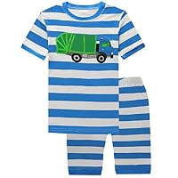 HYY Kids Boy Pajama Short Sets 100% Cotton Summer Sleepwear Dinosaur size2T-12years (car-3T) Blue/Grey