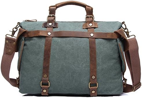 Freebirds Strappy Canvas Messenger Bag men canvas leather laptop school briefcase (One size, Blue)
