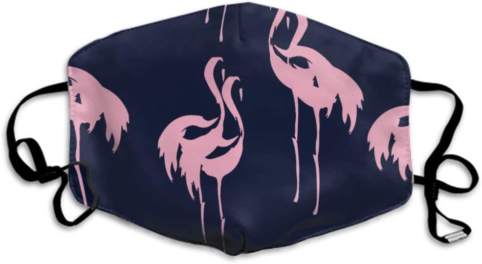 CIGOCI Fashion Earloop Face Masks, Anti-Dust Pollenm Smog Face and Nose Cover with Adjustable Elastic Strap, Pink Flamingo Medical Mask