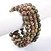 Justinstones Natural Unakite Gemstone 8mm Round Beads Stretch Bracelet 7 Inch Unisex
