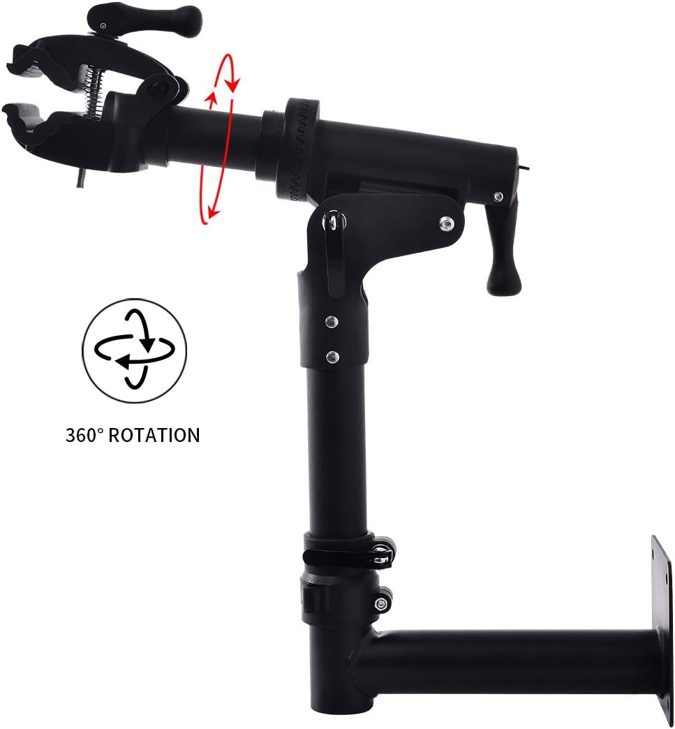 unisky Bike Repair Stand Wall Mount Bicycle Maintenance Workstand Foldable Rack with Rotating Head : Sports & Outdoors