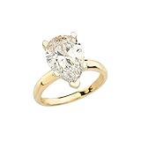 10k Yellow Gold Over 8 ct Pear Shape CZ Solitaire