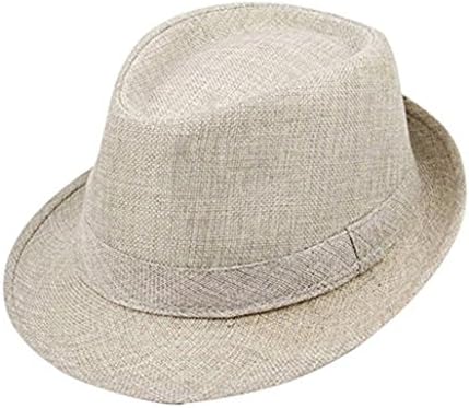 Jytrading Mens Casual Dress Cap Linen Summer Sun Travel Outdoor Beach Hat