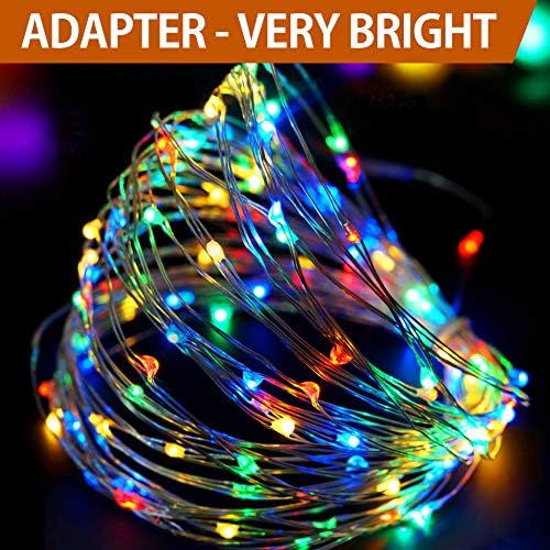 Bright Zeal 33' Ft Multicolor LED Plug in String Lights Timer - Plug in Fairy Lights Multicolor String Wedding Lights - Valentines Day Decor - Party Lights String Indoor Colored Home Decor Lights