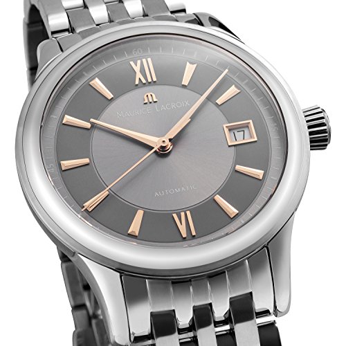 Maurice-Lacroix-Les-Classiques-Automatique-Date-Herren-Armbanduhr-Analog-Automatik-mit-Edelstahl-Band-Zifferblatt-anthrazit-rmisch-LC6027-SS002-310-1