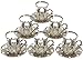 Turkish Tea Set for 6 - Glasses with Holders Tray & Spoons,7Oz (Silver)