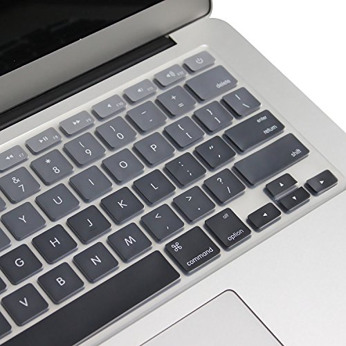 Batianda New Ombre Color Keyboard Cover Protector Silicone Skin for MacBook Air 13" MacBook Pro 13" 15" 17" (with or w/Out Retina Display) - Gradient Grey